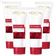4X100ML L'Oreal Paris Revitalift Anti-Wrinkle Aging Cleansing Foam Face Wash