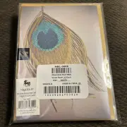 NIQUEA.D Peacock Feather Greeting Card Lot of 6