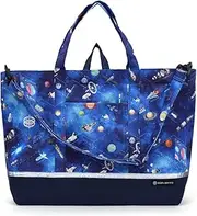[COLORFUL CANDY STYLE] NM381000 Lesson Bag, Gusset, Water Repellent, Includes Reflector, Future Planet Exploration and Spaceships, Lightweight, Stain Resistant, Wrinkle Resistant, Large, Shoulder,