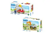 2pc Playmobil Junior Ladder Unit Fire Truck & Shovel Excavator Combo Set 1y+