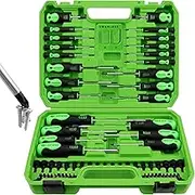 SWANLAKE 86PCS Magnetic Screwdriver Set,Includes Slotted/Phillips/Torx Mini Precision Screwdriver, Replaceable Screwdriver Bits and nut drivers With Sturdy tool box