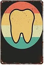 Gothic Wall Decor Cute Teeth Sunset Dental Assistant Hygienist Dentist Retro Signs Vintage Hotel Retro Tin Metal Bathroom Yard Wedding Street Sign Posters Wall Decor Home Cafe Hotel Office 8X12inch