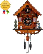 Cuckoo Clock Traditional Black Forest Clock Antique Wooden Pendulum Quartz Wall