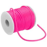 16 Yards 4mm PVC Hollow Pipe Rubber Cord 2mm ID with Plastic Spool, Rose Red
