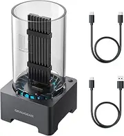 GRAUGEAR M.2 NVMe SATA SSD Enclosure Docking Station, USB 3.2 Gen 2 10Gbps External Docking Base with Cooling Fan, UASP Trim Support, M2 PCIe NGFF M Key B+M Key, RTL9210B Chipset [G-M2DK-AC-10G]