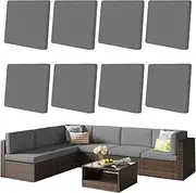 8Pcs Patio Cushion Covers, Outdoor Stretch Patio Cushion Covers for Couch Cushion Covers Replacement, Outdoor Sofa Covers Patio Slipcovers Couch Cover, Washable Furniture Cover (Cover Only Light Grey)