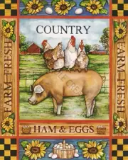 Paper tole Kit-LB3-Arthur Kaplan-RDM-T8739 Ham and Eggs