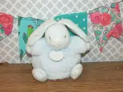 NWT Kaloo Small Chubby Rabbit Blue Bunny Round Stuffed Baby Plush Lovey Toy 7"