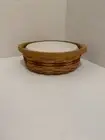 Longaberger Round Serving Casserole Basket Red Weave with chip & Dip Protector