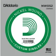 2 x D'Addario NW052 Single Nickel Wound .052 Electric Guitar Strings, String