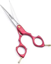 Moontay 6.0" Professional Straight Pet Grooming Scissor, Dog Cat Grooming Shear/Scissor with Ultra-Light Aeronautical Aluminum Handle, 440C Japanese Stainless Steel Pet Grooming Shear, Red