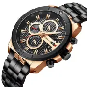 Elegant Date Wristwatch Wrist Mens Watch Classic Male 3 Time Quartz Big Dial Day