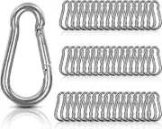 50 PCS Spring Snap Carabiner, Small Carabiner Clip, M5 X 2 Inch Snap Hooks Heavy