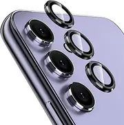 [YWXTW] for Samsung Galaxy A54 Camera Lens Protector, Individual Tempered Glass Camera Screen Protector Metal Ring Lens Cover for Galaxy A54 Accessories, 1 Set (Black)