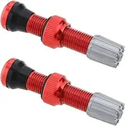 EMSea 2pcs Tubeless Air Valve Aluminum Alloy Tyre Valve Round Base Small Size Valves for MTB Road Bike Tubeless Valve Stem (with Caps)
