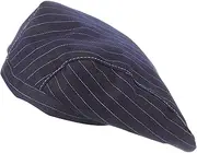 [CTIRCHIU] Breathable Unisex Chef Hat Comfortable Cooking Hat with Stripe Design for Kitchen Restaurant and Catering Professionals Wear Resistant Stylish and Functional Dark Blue