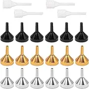 WADY 22 pcs Small Metal Funnels with 4 Pack Mini Pipette, Metal Small Funnel Aluminum Alloy Funnel for Filling Bottles and Transferring Cosmetics Perfume, Kitchen Gadgets Accessories (Large)