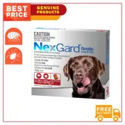 NEXGARD Chewable RED for Dogs 3 Chews 25 to 50 Kg Monthly Tick Flea Control