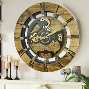 The Gears Clock CANADA LINE WALL CLOCK ROUND 24 INCH GOLD ANTIQUE