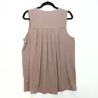 Anthropologie Pleione Womens Chiffon Top Pleated Sheer Oversized Blouse Large