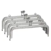Metal Purse Frames, 8.1" 4Pcs Kiss Lock Clasp Frame for Coin Bags DIY, Silver