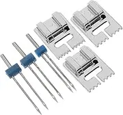Gogogmee 2mm-4mm Twin Stretch Needles Set DIY Iron Needles Sewing Machine Supplies for Fabric Stitching Crafts Sewing Portable Stitching