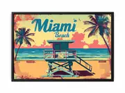 Miami Becch Framed Print Fine Art Poster Print