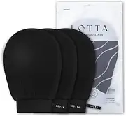 LOTTA Exfoliating Glove 3 Pcs Mitt Body Scrubs Shower Scrub Glove Deep Skin for Cleanse Dead or Dry Skin 100% Viscose Fiber Suitable for Men and Women (Black 3pack)