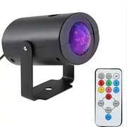 9W Water Ripple Effect Stage Light Adjustable 7 Colors Lamp with IR Remote Support Static Color Auto-Run Flash for KTV Par Club Disco Pub Bar Banquet School Show Home E ertainme