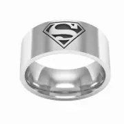 Solid 925 Sterling Silver Superman Logo Ring for Men Unique Design Gift For Fans