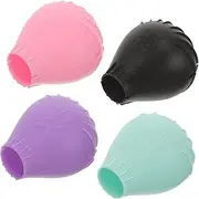 Vaguelly 4Pcs Silicone Makeup Brush Cover Durable Storage Organizers for Makeup Brushes Vibrant Colors for Protecting and Cleaning Brush Bristles
