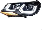 Car Styling Compatible For VW Touareg LED Headlight 2011-2015 Touareg LED DRL Hid Option Head Lamp Angel Eye Bi Xenon Beam Accessories(Type B,Headlight Xenon)