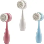 OATIPHO 3Pcs Dual Sided Face Cleansing Brush Manual Pore Deep Cleansing Facial Brush for Gentle Exfoliation Includes and Brushes