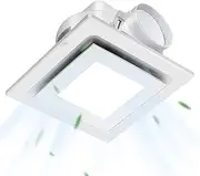 Bathroom Fan with Light, 110CFM 1.0Sones Exhaust Fan, 12W LED Light 3000K/4500K/6000K Selectable, Bathroom Exhaust Fan with Light, Quiet Exhaust Fan for Home Bath Office Hotel (10in 3-color changer)