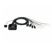 Aten 2 Port USB 4K @60Hz HDMI Cable KVM Switch with Remote Port Selector