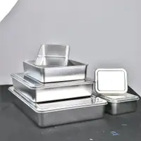 在飛比找松果購物優惠-304不銹鋼平底方盤長方形盤子提拉米蘇盒子器皿蒸糕盤菜盤子托