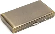 [ARKCHIU] Slim Metal Cigarette Case for Man Women 20 Capacity Sturdy Double Sided Spring Clip Open Pocket Holder Bronze,One Size