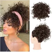 Hairpiece Messy Curly Hair Bun Scrunchie Extensions Synthetic Elastic Drawstring Wave Curly Ponytail Hairpiece Daily Use(4-33)