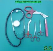 RED Paramedic Set - Diagnostic EMT Nursing EMS Emergency Sprague Stethoscope