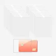 COSHEHKG A6 Self Adhesive Card Sleeves, 20Pcs Mini Plastic Pocket Sheet Protector File Holder Crystal Clear Punched Pocket for Office,School