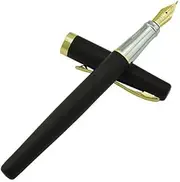 Duke 209 Bent Nib Fountain Pen Set with Ink Refills Converter, Matte Black
