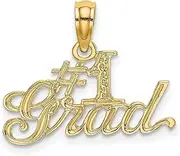 [JewelryWeb] Gold Number 1 Grad Pendant Necklace 14.7x19.1mm Wide