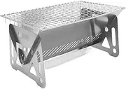 Barbecue Grill Heating Multi-Function Camping BBQ Grill Rack Net Firewood Stove(L)