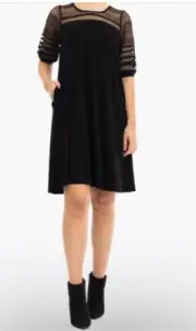 Nina Leonard Mesh Stripe Dress Size XL NWT