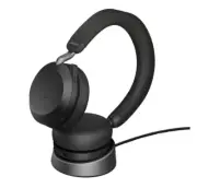 Jabra Evolve2 75 USB-C Link380c MS Stereo Stand Black, 8-Mic Technology, 36 Hour