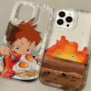 Studio Ghibli Howls Phone Case Anime For iPhone 16 15 14 13 12 11 Pro Max AU