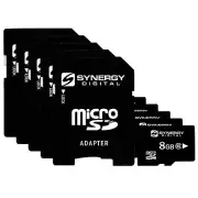 Synergy Digital 8GB, MicroSDHC Memory Cards - Class 10, 20MB/s - Pack of 5