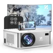 Projector with WiFi and Bluetooth 400 ANSI Projector 4K Support Native 1080P