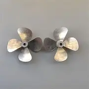 LUMIXE Four-Blade Propeller Diameter 60MM Aperture 4MM Zinc Alloy, for Simulation Marine Remote Control Model Ship Accessories Boat Propeller (Color : 1Pair CW CCW)