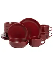 10 Strawberry Street Wazee Matte 16pc Coupe Dinnerware Set